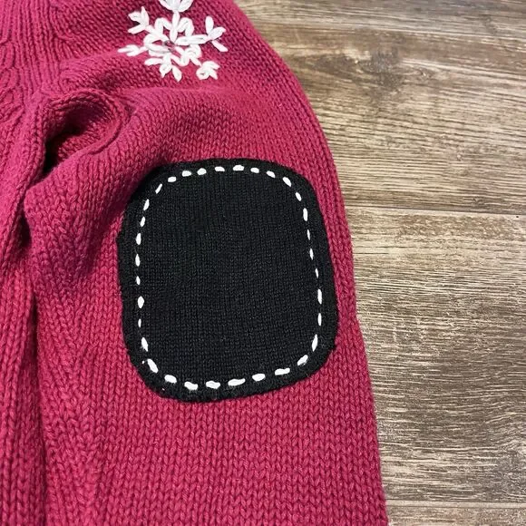 Mandal Bay Snowman Sweater Women’s Large Beaded Embroidered Snowman Mittens Zip - Picture 13 of 16